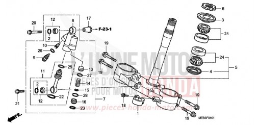 STEERING STEM (CRF450R8) CRF450R8 de 2008